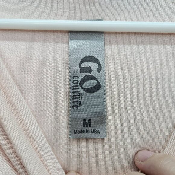 Go Couture Womens Pink Sleeveless Size M Maxi Dress Elastic Waist Side Slits - Picture 3 of 8